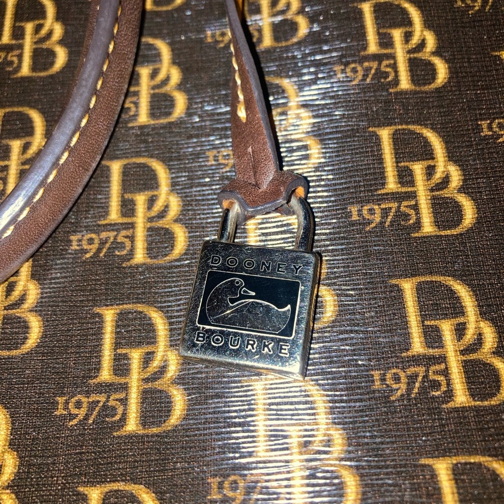 Dooney & Bourke Brown and Gold Signature Tote - Picture 3 of 16